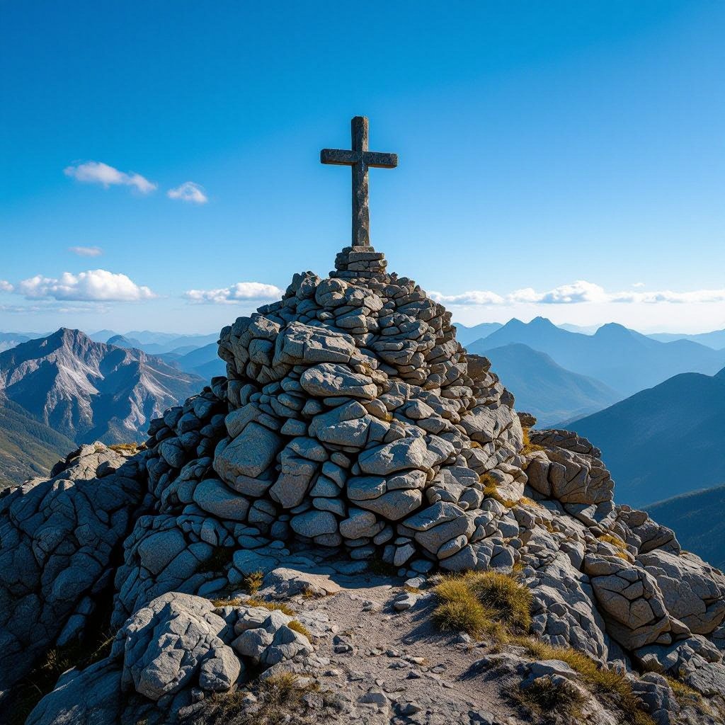 A Cross on top of a mountain Jesus Christ Love