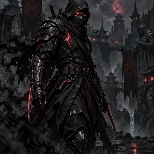 A ninja assassin futuristic outfit