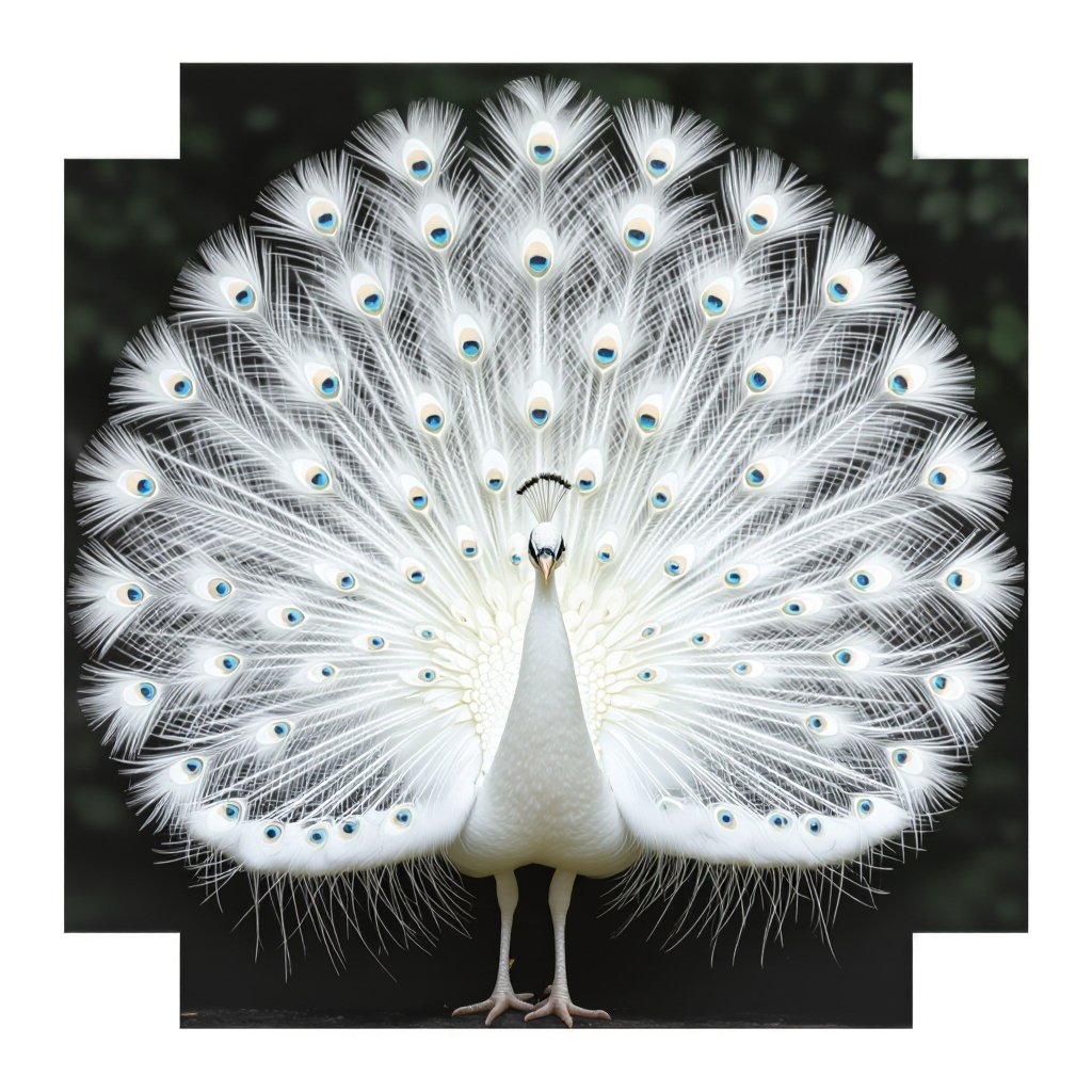 Majestic white pretty peacock 