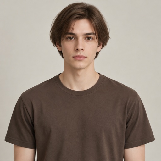 Brown Short Bob Hair Male Human Body 