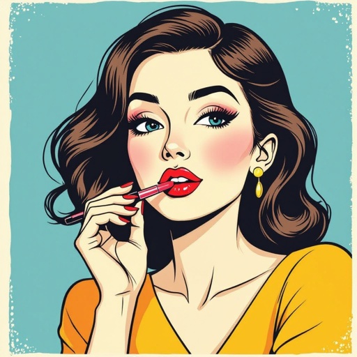 Create a character lady who will has attitude but is funny looking and loves lipgloss 