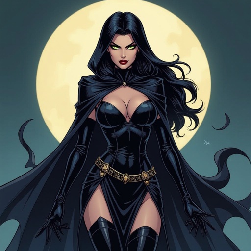 Super Villainess Dethkloak the alluring shadow witch