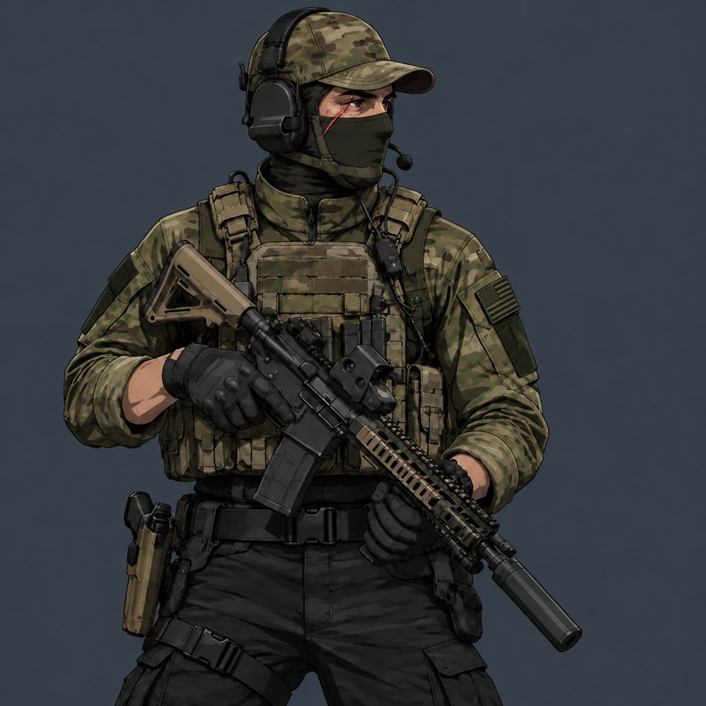 a man in a military uniform holding a rifle
