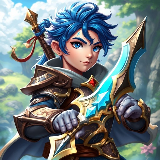 Ragazzo giovane di 14 anni. Occhi azzurri, capelli Blue, bello e affascinante. E un guerriero di arti marziali e conosce la magia della creazione o detta anche magia del null