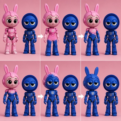 Pinki from Sprunki as Elita One merging her legs onto Jevin from Sprunki and then her arms and then her Body and lastly her head and helmet