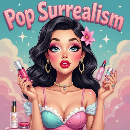 Create a character showing there whole body head to toe, a lady who loves beauty products