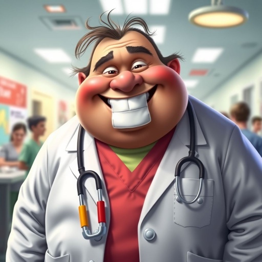 create a fat doctor. Who is funny human looking from head to toe. And he always immediately results to surgery for anything even small things. So please be sure to show his whole outfit head to toe. Make him have butt tooth 