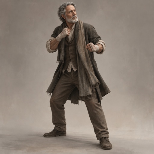 a drawing of a man in a long coat