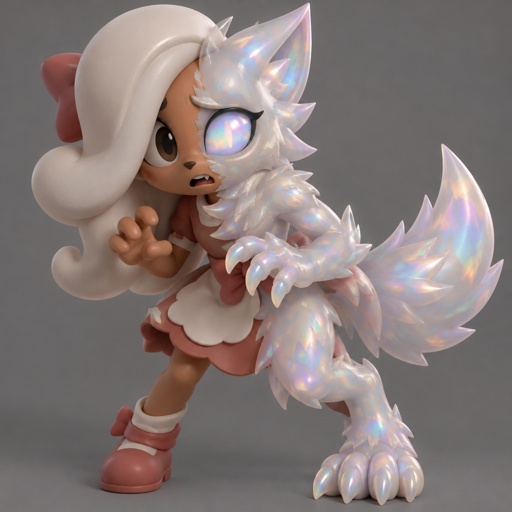 Ginger from Dandys world turning into a Opalite werewolf 