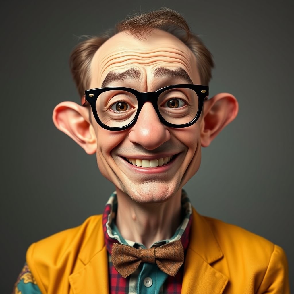 Create a funny looking man with very skinny legs