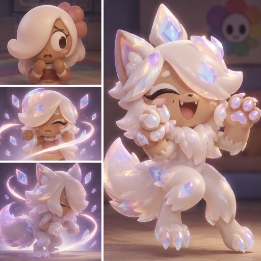 Ginger from Dandy’s world turning into a opalite cookie werewolf and she loves her opalite curse