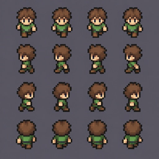 Character sprite base for a game, top down style