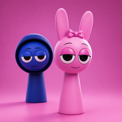 a couple of toys that are on a pink surface