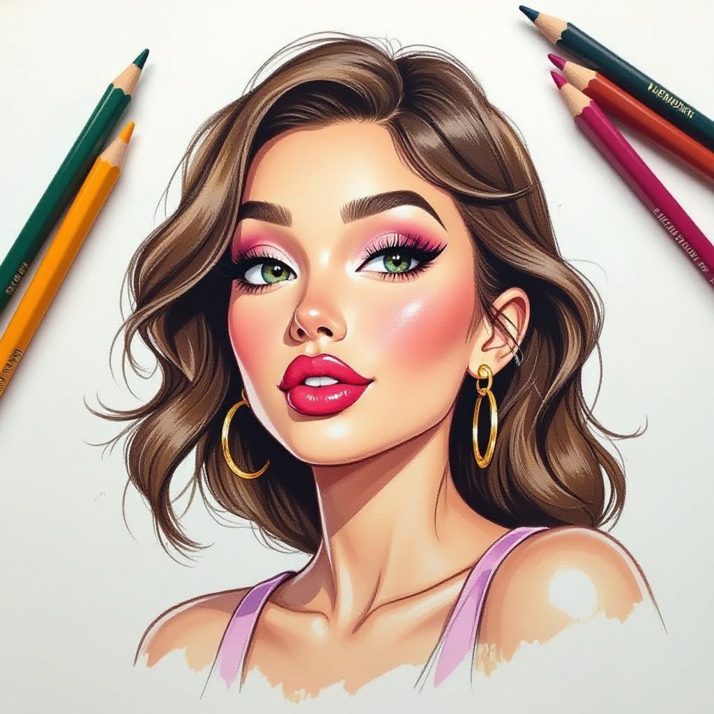 Create a character lady who has attitude but is funny looking and loves lipgloss