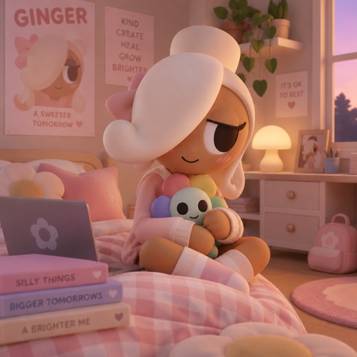 Ginger from Dandys world  in her room 
