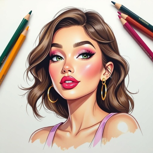 Create a character lady who has attitude but is funny looking and loves lipgloss 