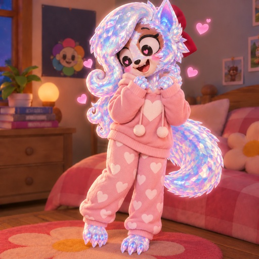 a cartoon character dressed in a pink outfit