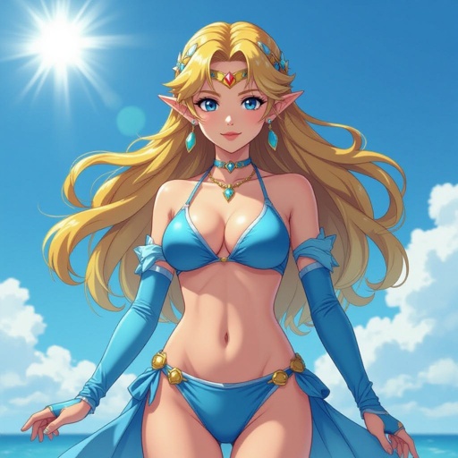 Princess Zelda in a bikini 