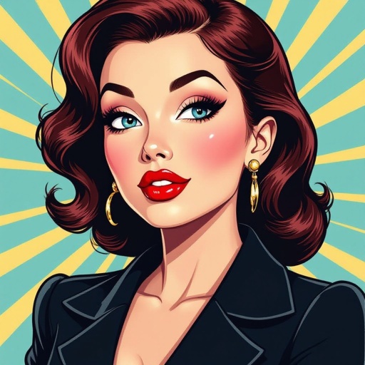 Create a character lady who has attitude but is funny looking but about fashion and loves lipgloss