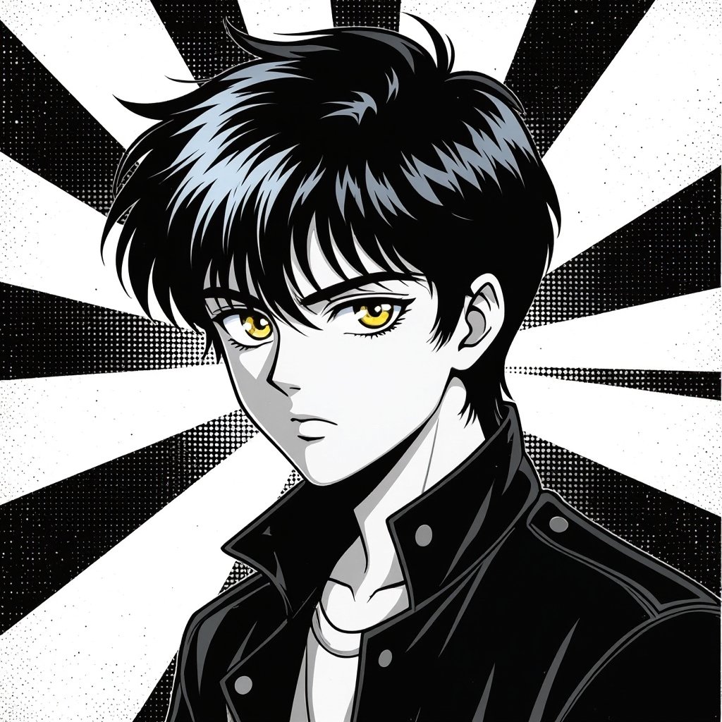 Black and silver hair boy with silver/goldish eyes and mysterious who no one understand 