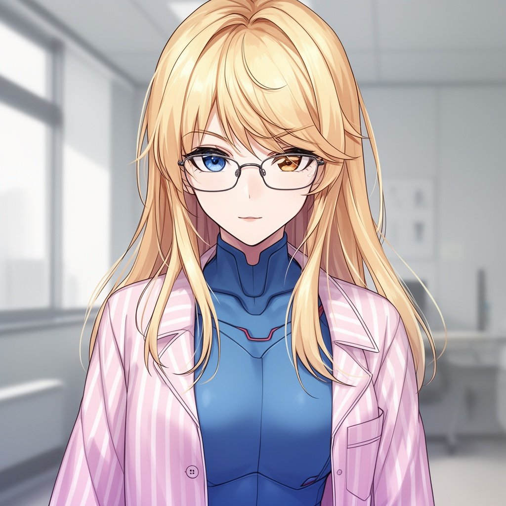 Blonde hair White girl 21 years old super suit under pajamas with glasses