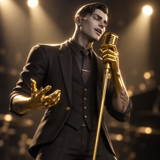 Midas from Fortnite,singing the song feeling good