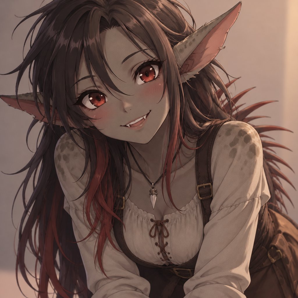 a woman with long hair and horns on her head
