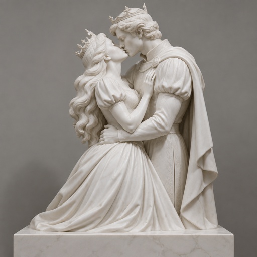 Princess And Prince Kissing lips