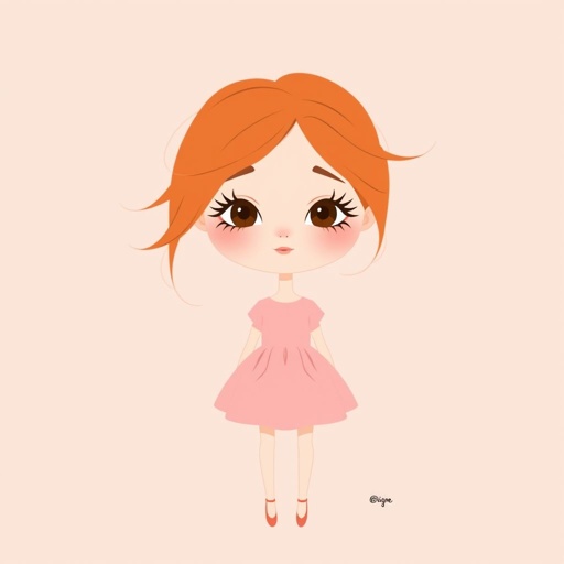 A girl who is ginger and is coquette love the color pink and has bad lashes