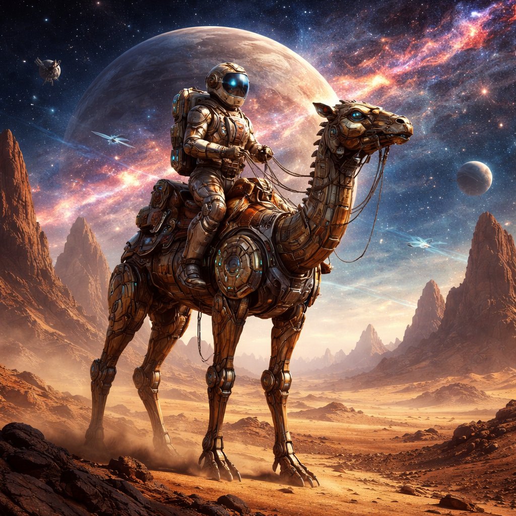 Space man on the camel