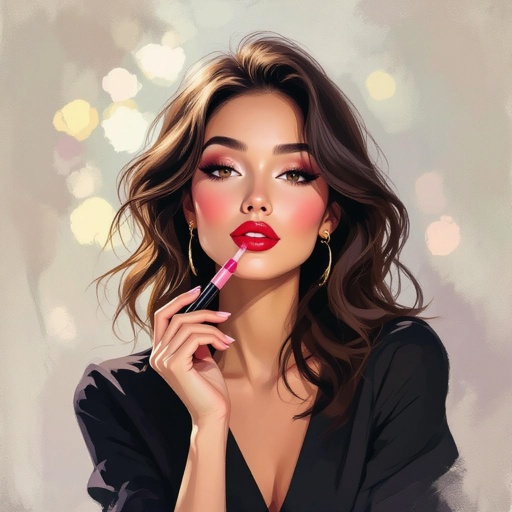 Create a character lady who has attitude but is funny looking and loves lipgloss 