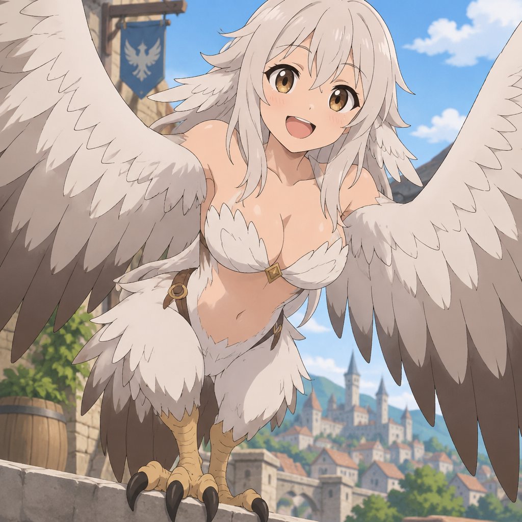 Harpy woman, monster,try to look friendly
