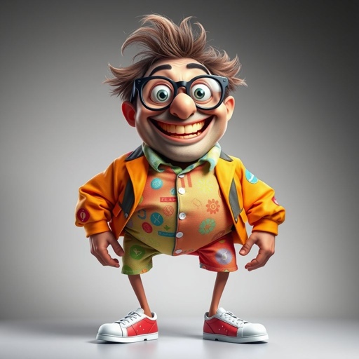 Create a funny looking man with little legs