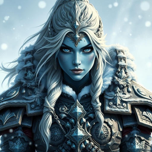 Create a character: Alvara the Frostheart – A tall, battle-hardened