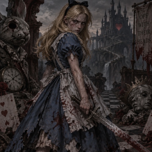 Alice from Alice in wonderland has a grudge 