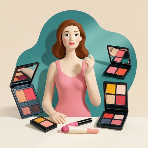 Create a character showing there whole body head to toe, a lady who loves beauty products  