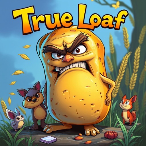 Make a chracter of a bread funny but looks mad named “true loaf”. Make him a bread row instead