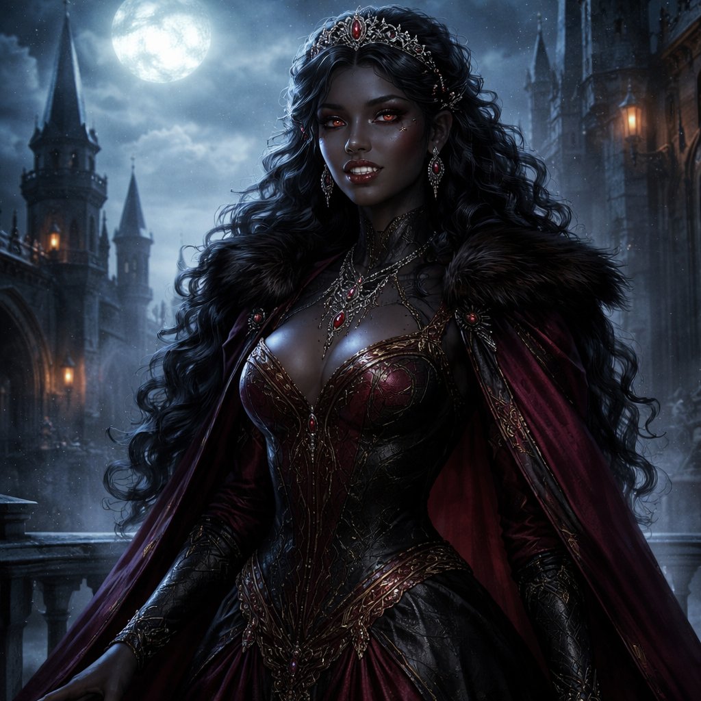 Medieval black girl vampire