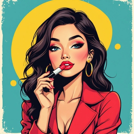 Create a character lady who will has attitude but is funny looking and loves lipgloss 