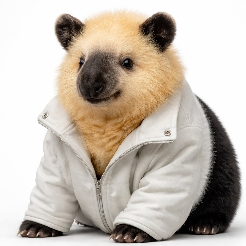 Fluffy tapir fade hair-blonde and black jacket white human
