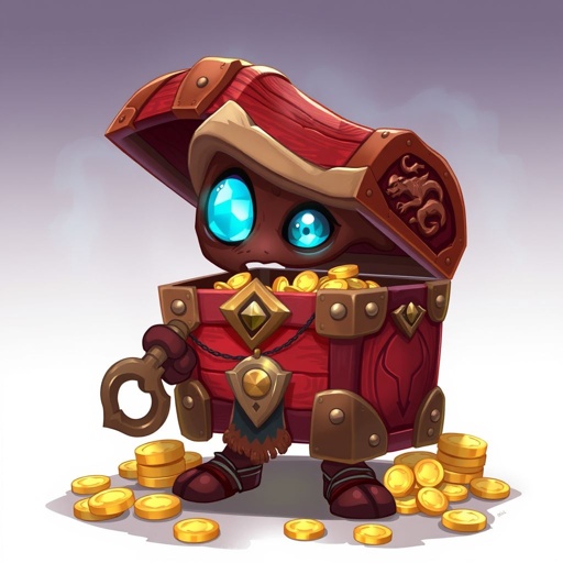 Red Treasure Chest made of wood