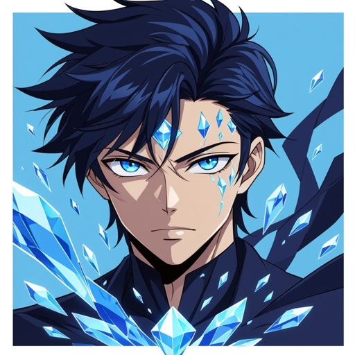 They are male and are a anti hero with the superpower to make his body turn into any material he touches he as a diamond in his forehead so he can turn his body to diamond at will his hero name is diamond head his eye colour is made out of blue diamonds