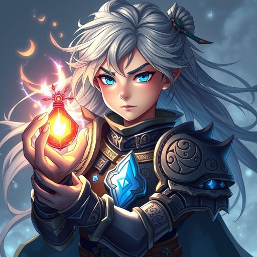 Ragazzo giovane di 14 anni. Occhi azzurri, capelli Blue, bello e affascinante. E un guerriero di arti marziali e conosce la magia della creazione o detta anche magia del null