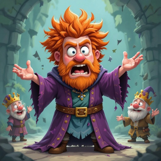 A king with ginger hair who is crazy 