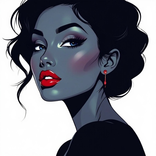 Create a character lady who has attitude but is funny looking and loves lipgloss 