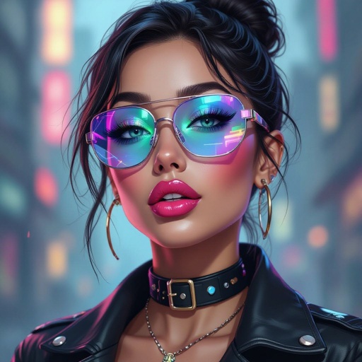 Create a character lady who has attitude but is funny looking and loves lipgloss 