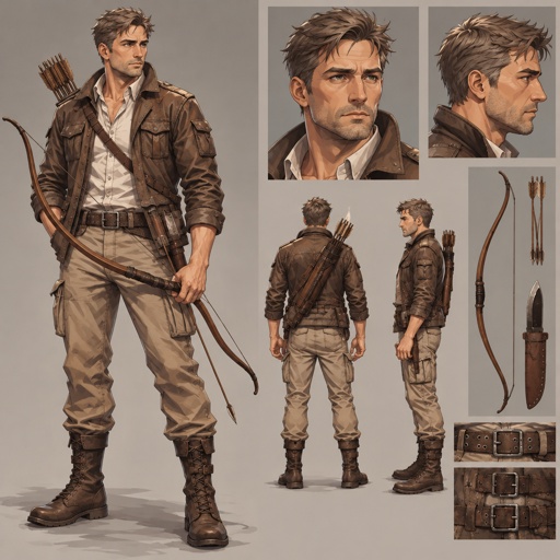 a drawing of a man with a bow and arrows