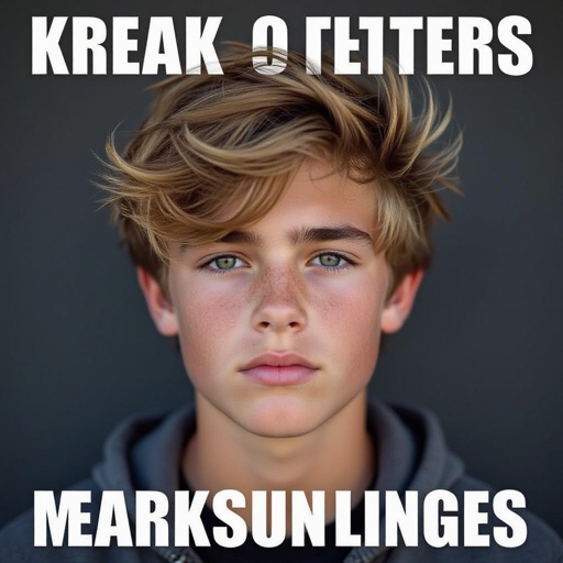A teenager boy with dirty blonde hair