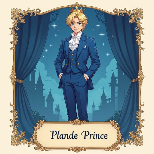 A blonde teenage prince who in a blue suit hot 