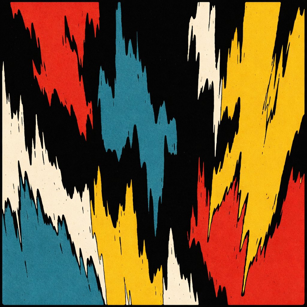 Asymmetric Realistic, no speech bubbles, no caricatures no people painting in the clean style of clyfford still